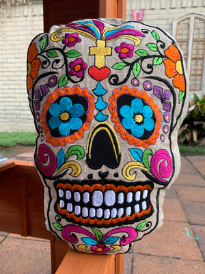 Day of the Dead Skull Throw Pillow