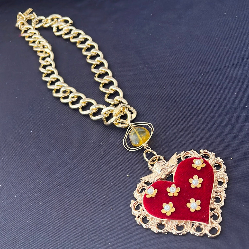 Flower Sacred Heart necklace