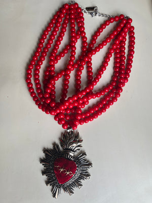 Multi Bead Necklace Sagrado Corazon