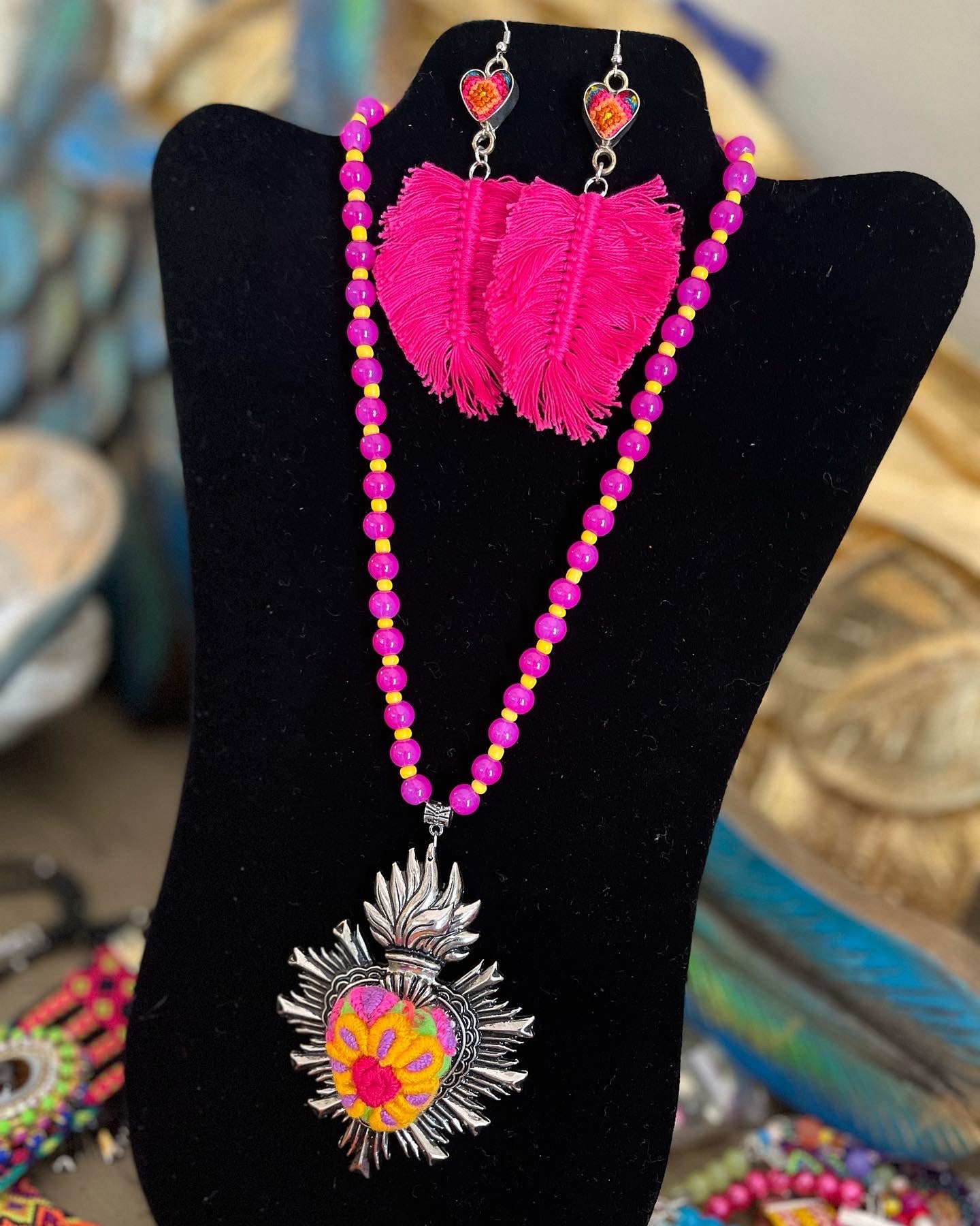 Sagrado Corazón Beaded Necklace
