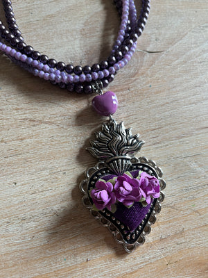Lavander Heart Necklace
