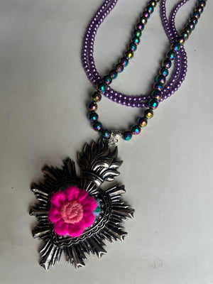 Pre-Order Only Multi Color Beads Sagrado Corazon Necklace