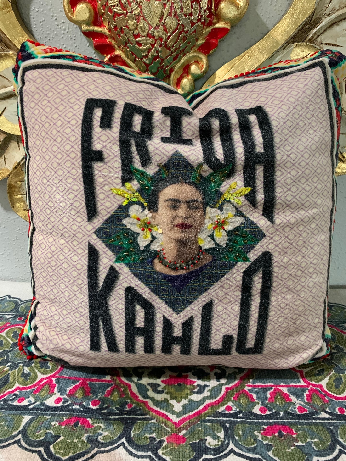 Frida Embroidery Pillow